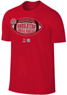 Ohio State Buckeyes Red 2022 College Football Playoff Bound Short Sleeve Fashion T Shirt