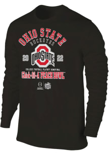 Ohio State Buckeyes Black 2022 College Football Playoff Bound Long Sleeve Fashion T Shirt