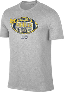 Michigan Wolverines Grey 2022 College Football Playoff Bound Short Sleeve Fashion T Shirt