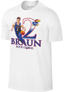 Christian Braun Kansas Jayhawks White Braun Caricature Short Sleeve Fashion Player T Shirt