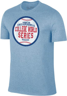 Blue College World Series Throwback Short Sleeve Fashion T Shirt