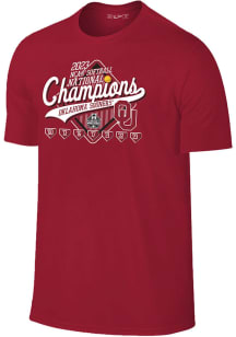 Oklahoma Sooners Crimson 2023 Softball National Champions Short Sleeve T Shirt