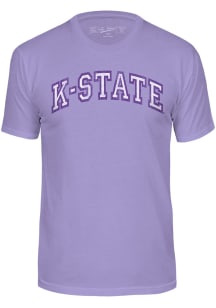 K-State Wildcats Lavender Arch Block Letter Short Sleeve T Shirt