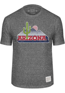 Original Retro Brand Arizona Wildcats Grey Wordmark Landscape Short Sleeve Fashion T Shirt