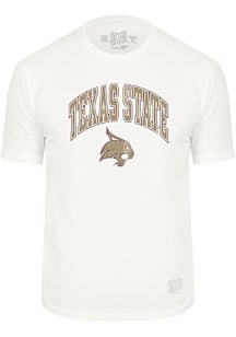 Original Retro Brand Texas State Bobcats White Arch Mascot Short Sleeve Fashion T Shirt