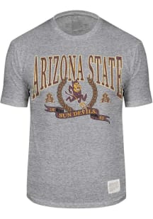 Original Retro Brand Arizona State Sun Devils Grey Arch Name Mascot Short Sleeve Fashion T Shirt