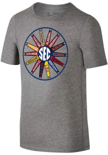 Rally House Youth Grey Yth SEC Teams Pinwheel Tee Short Sleeve T-Shirt