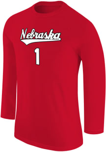 Nebraska Cornhuskers Red Nebraska Script Long Sleeve T Shirt