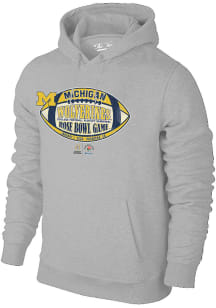 Michigan Wolverines Mens Grey 2023 Football Icon CFP Bound Long Sleeve Hoodie