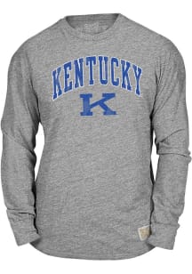 Original Retro Brand Kentucky Wildcats Grey Arch Mascot Long Sleeve Fashion T Shirt