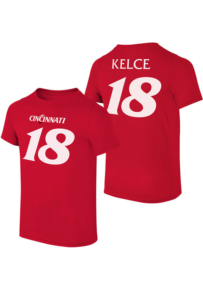 Travis Kelce Cincinnati Bearcats Red The Victory Number 18 Short Sleeve T Shirt