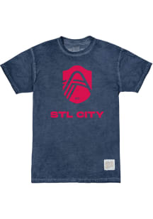 St Louis City SC Navy Blue Oil Wash Crest Short Sleeve Fashion T Shirt
