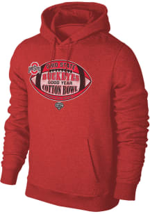 Ohio State Buckeyes Mens Red 2023 Football Icon Elevated Bound Long Sleeve Hoodie