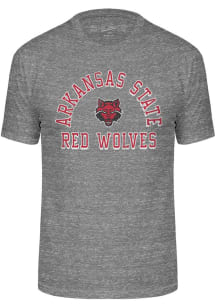 Arkansas State Red Wolves Grey Triblend Number One Design Short Sleeve Fashion T Shirt