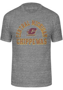 Central Michigan Chippewas Grey Triblend Number One Design Short Sleeve Fashion T Shirt