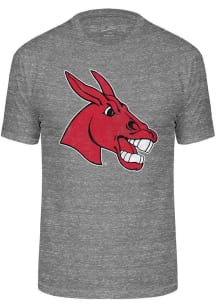 Central Missouri Mules Grey Triblend Distressed Logo Short Sleeve Fashion T Shirt