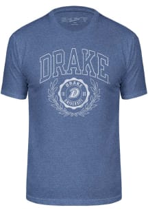 Drake Bulldogs Blue Triblend Seal Short Sleeve Fashion T Shirt
