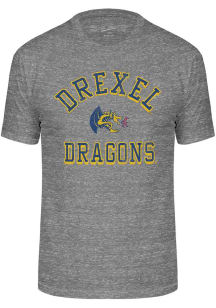 Drexel Dragons Grey Triblend Number One Design Short Sleeve Fashion T Shirt