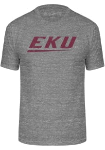 Eastern Kentucky Colonels Grey Triblend Distressed Logo Short Sleeve Fashion T Shirt