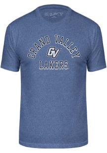 Grand Valley State Lakers Blue Triblend Number One Design Short Sleeve Fashion T Shirt