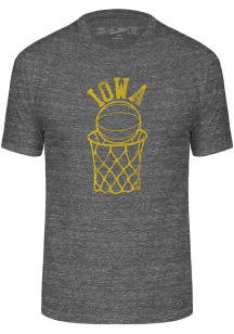 Iowa Hawkeyes Charcoal Triblend Basketball Short Sleeve Fashion T Shirt