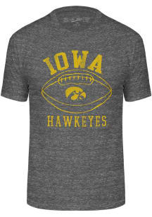 Iowa Hawkeyes Charcoal Triblend Football Short Sleeve Fashion T Shirt