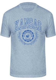 Kansas Jayhawks Light Blue Triblend Seal Short Sleeve Fashion T Shirt