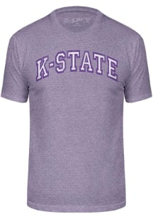 K-State Wildcats Purple Triblend Arch Name Short Sleeve Fashion T Shirt