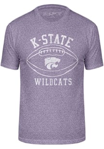 K-State Wildcats Purple Triblend Football Short Sleeve Fashion T Shirt