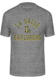 La Salle Explorers Grey Triblend Number One Design Short Sleeve Fashion T Shirt