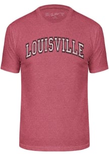 Louisville Cardinals Red Triblend Arch Name Short Sleeve Fashion T Shirt