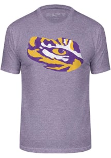 LSU Tigers Purple Triblend Distressed Logo Short Sleeve Fashion T Shirt