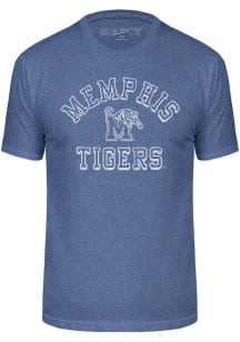 Memphis Tigers Blue Triblend Number One Design Short Sleeve Fashion T Shirt