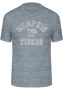 Memphis Tigers Navy Blue Triblend Number One Design Short Sleeve Fashion T Shirt