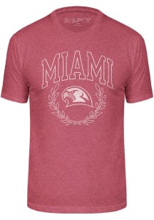 Miami RedHawks Red Triblend Seal Short Sleeve Fashion T Shirt