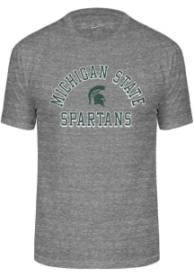 Grey Michigan State Spartans Triblend Number One Design Short Sleeve Fashion T Shirt