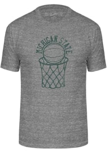 Grey Michigan State Spartans Triblend Basketball Short Sleeve Fashion T Shirt