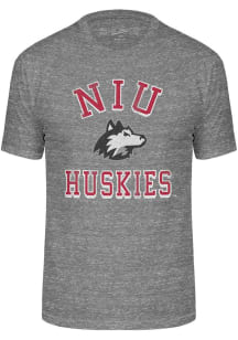 Northern Illinois Huskies Grey Triblend Number One Design - Vault Logo Short Sleeve Fashion T Sh..