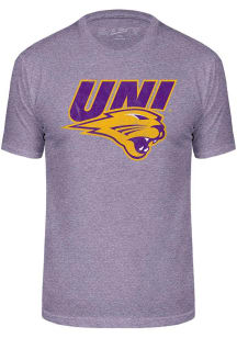 Northern Iowa Panthers Purple Triblend Distressed Logo Short Sleeve Fashion T Shirt