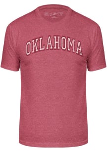 Oklahoma Sooners Crimson Triblend Arch Name Short Sleeve Fashion T Shirt