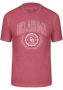 Oklahoma Sooners Crimson Triblend Seal Short Sleeve Fashion T Shirt
