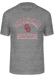Oklahoma Sooners Grey Triblend Number One Design Short Sleeve Fashion T Shirt