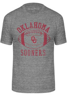 Oklahoma Sooners Grey Triblend Football Short Sleeve Fashion T Shirt