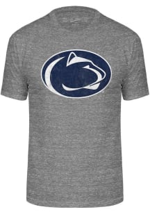 Penn State Nittany Lions Grey Triblend Distressed Logo Short Sleeve Fashion T Shirt