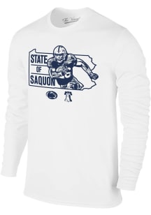 Saquon Barkley Mens White Penn State Nittany Lions Football State Long Sleeve Player T Shirt