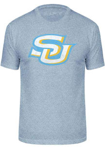 Southern University Jaguars Light Blue Triblend Distressed Logo Short Sleeve Fashion T Shirt