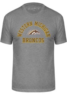 Grey Western Michigan Broncos Triblend Number One Design Short Sleeve Fashion T Shirt