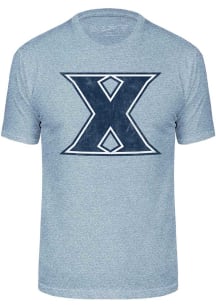 Xavier Musketeers Light Blue Triblend Distressed Logo Short Sleeve Fashion T Shirt
