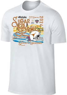 Texas Longhorns White 2023 CFP Sugar Bowl Bound Short Sleeve T Shirt