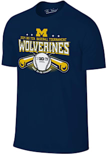 Michigan Wolverines Blue 2024 Big Ten Baseball Tournament Short Sleeve T Shirt